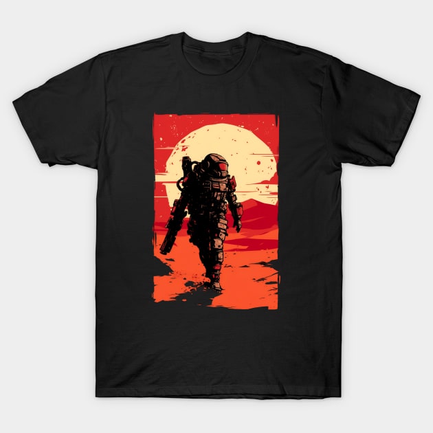 Solitary Marine on Mars - Scifi T-Shirt by Fenay-Designs